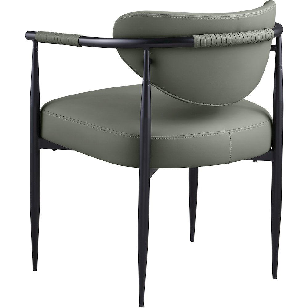 Virella Olive Vegan Leather Upholstered Dining Chair, Set of 2