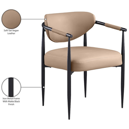 Virella Tan Vegan Leather Upholstered Dining Chair, Set of 2