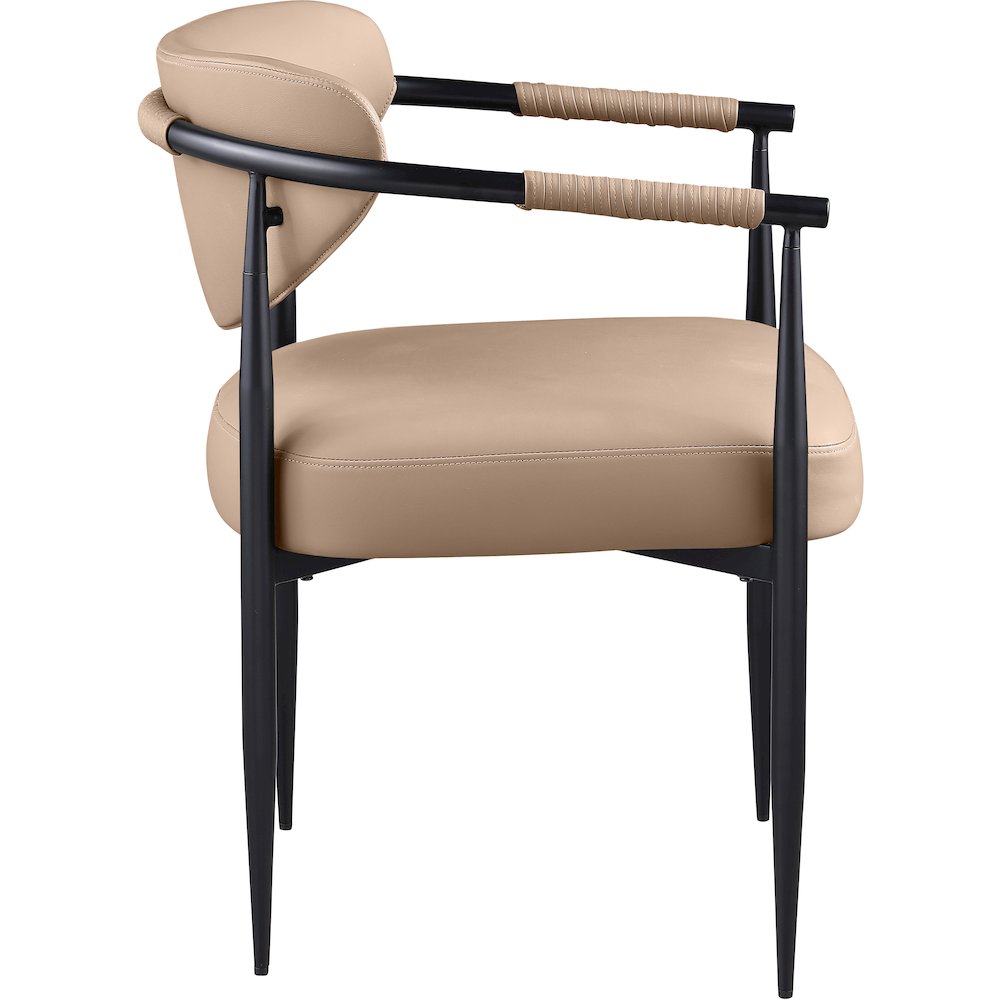Virella Tan Vegan Leather Upholstered Dining Chair, Set of 2