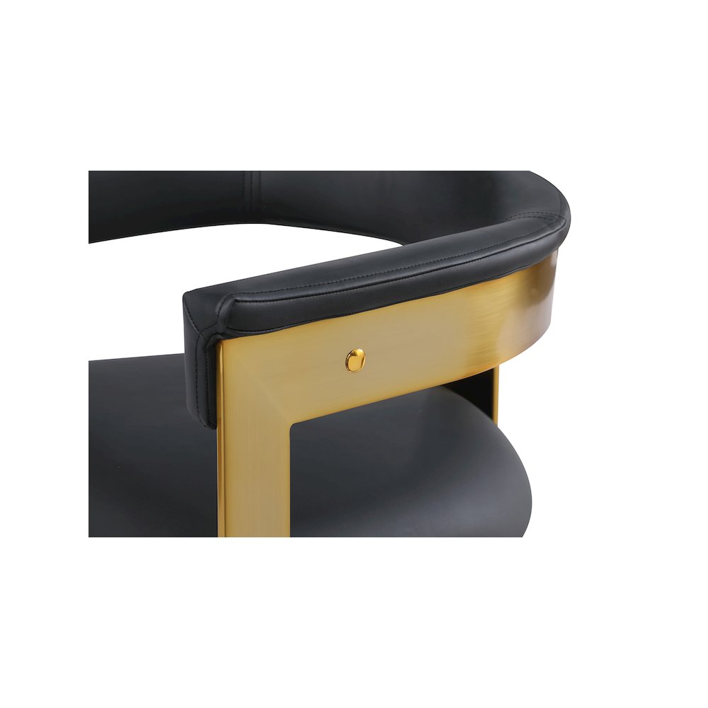Romeo Black Vegan Leather Dining Chair, Set of 2