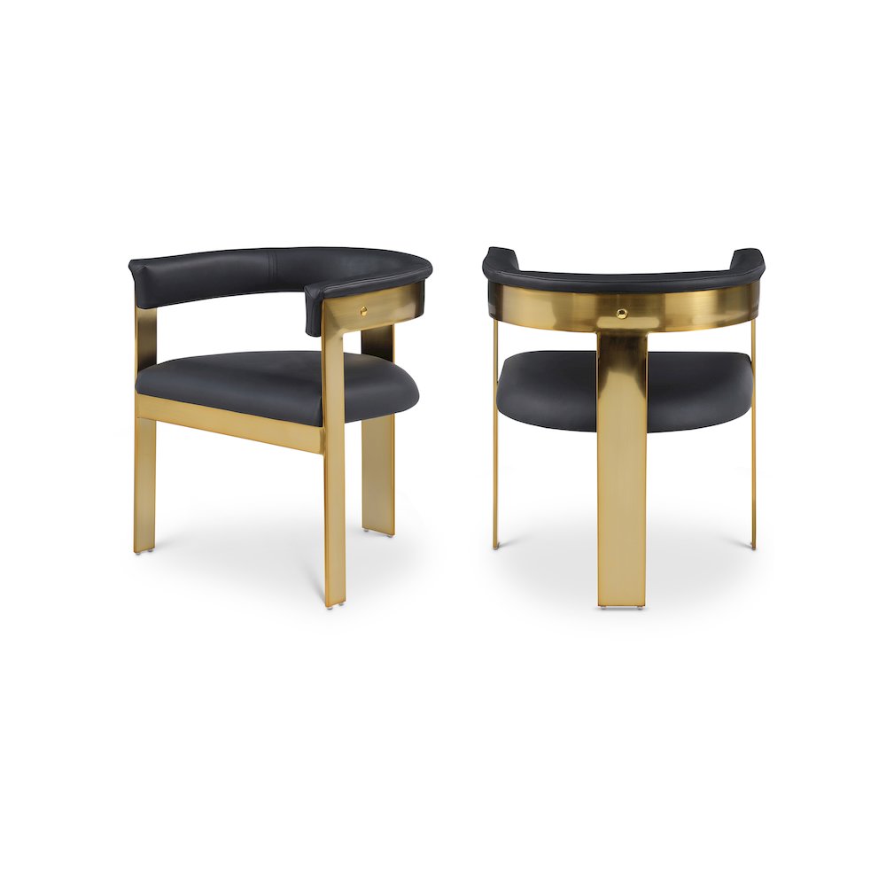 Romeo Black Vegan Leather Dining Chair, Set of 2