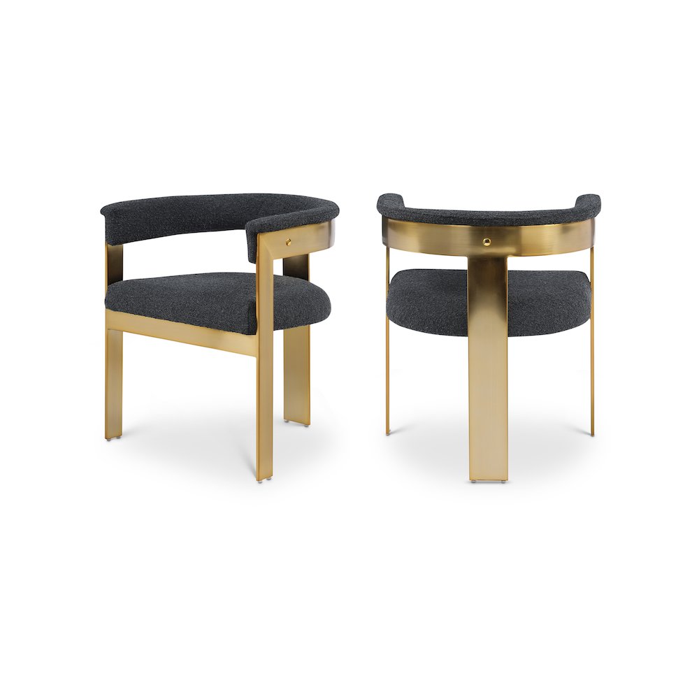 Romeo Black Boucle Fabric Dining Chair, Set of 2