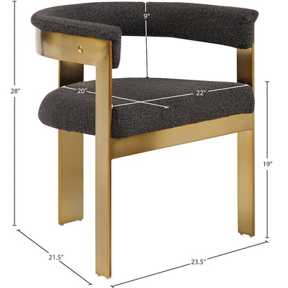 Romeo Brown Boucle Fabric Dining Chair, Set of 2
