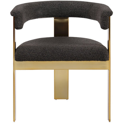 Romeo Brown Boucle Fabric Dining Chair, Set of 2