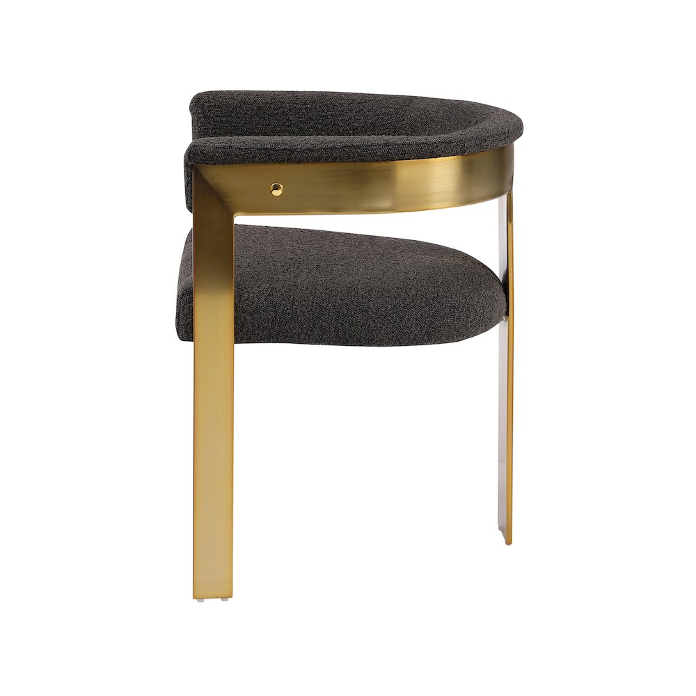 Romeo Brown Boucle Fabric Dining Chair, Set of 2