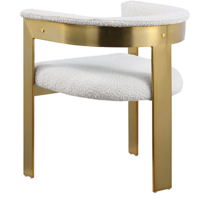 Romeo Cream Boucle Fabric Dining Chair, Set of 2
