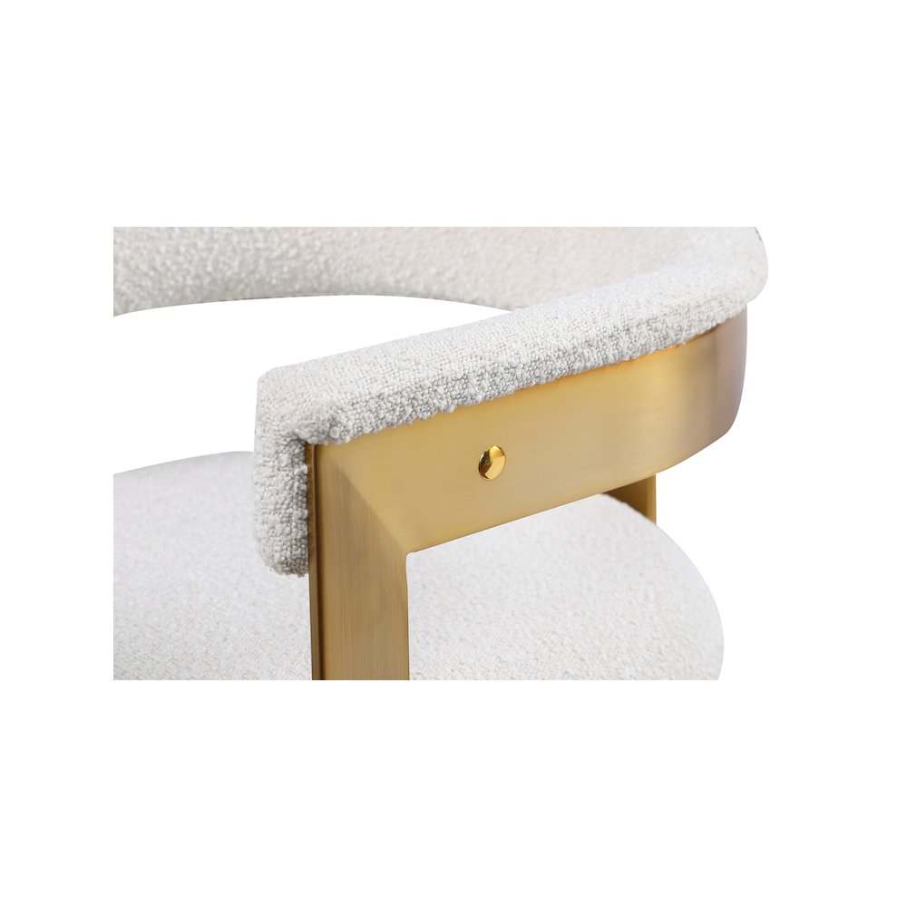 Romeo Cream Boucle Fabric Dining Chair, Set of 2