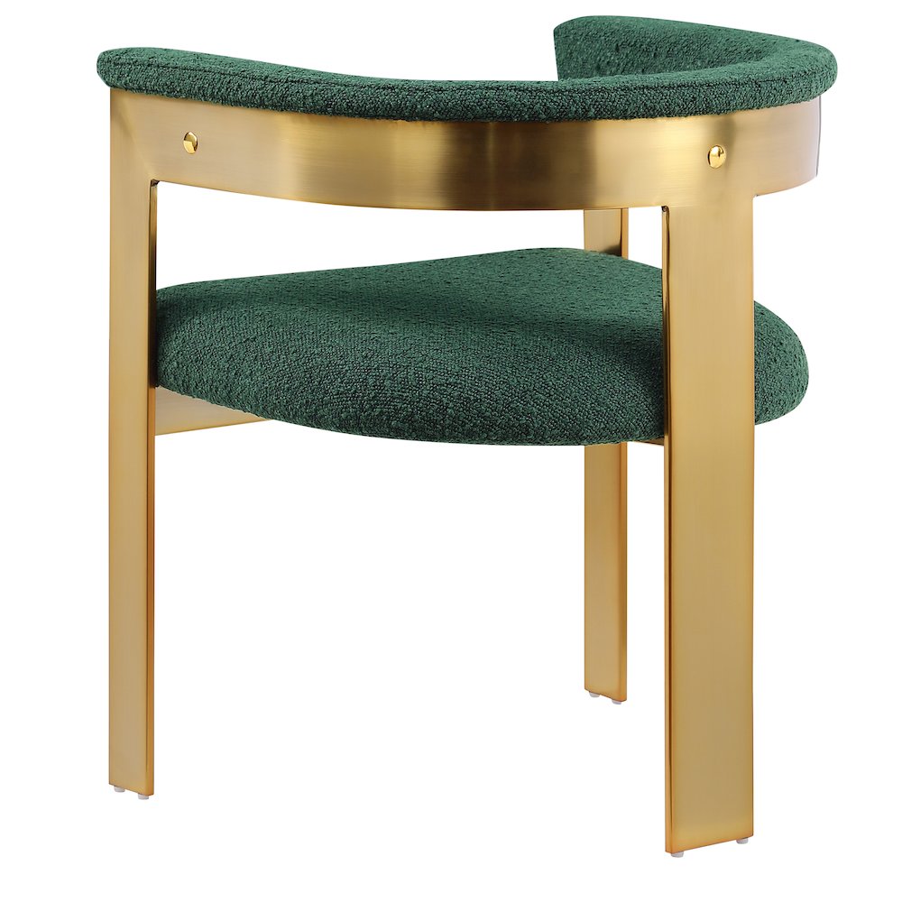 Romeo Green Boucle Fabric Dining Chair, Set of 2