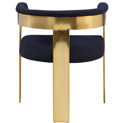 Romeo Navy Boucle Fabric Dining Chair, Set of 2