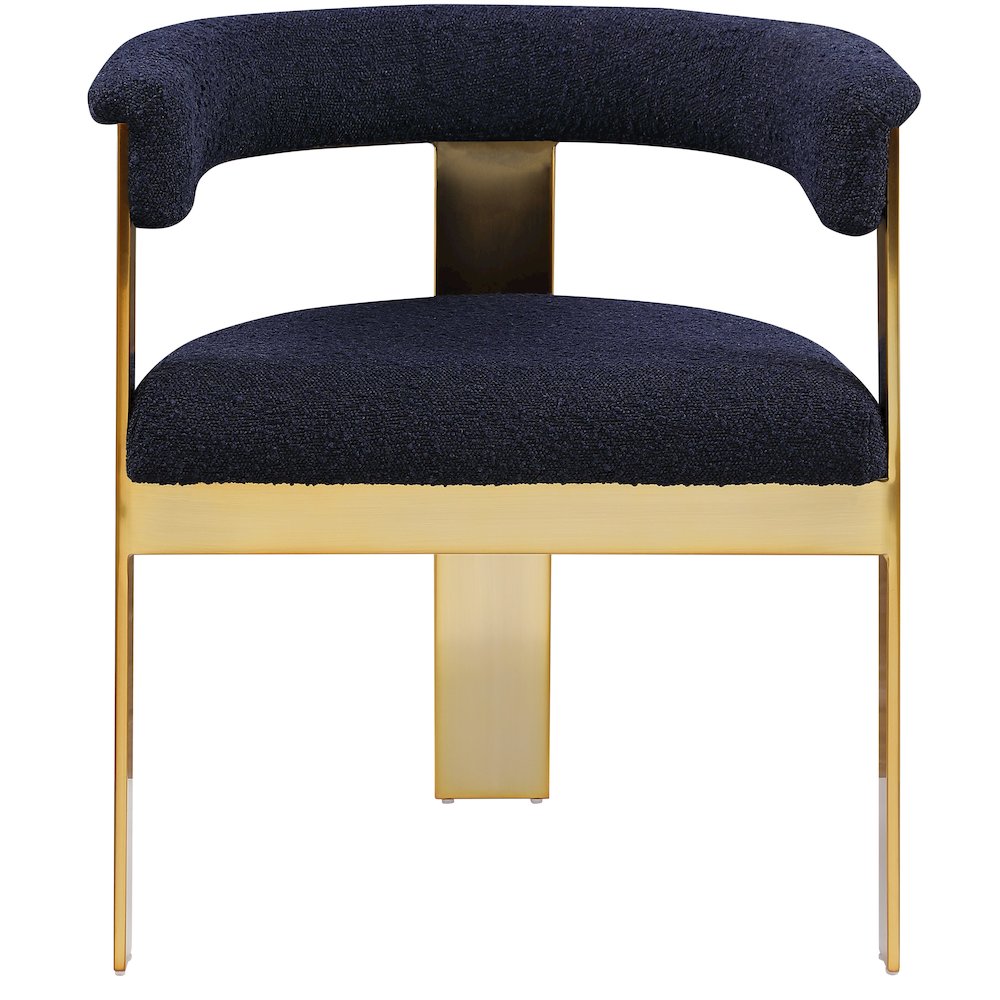 Romeo Navy Boucle Fabric Dining Chair, Set of 2