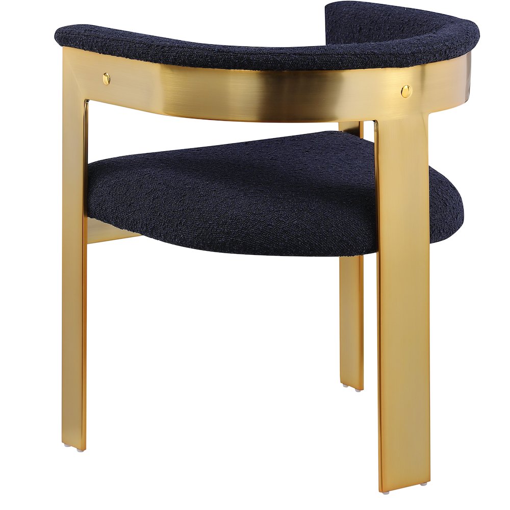 Romeo Navy Boucle Fabric Dining Chair, Set of 2