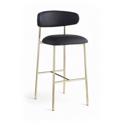 Lupita Black Vegan Leather Upholstered Bar Stool, Set of 2