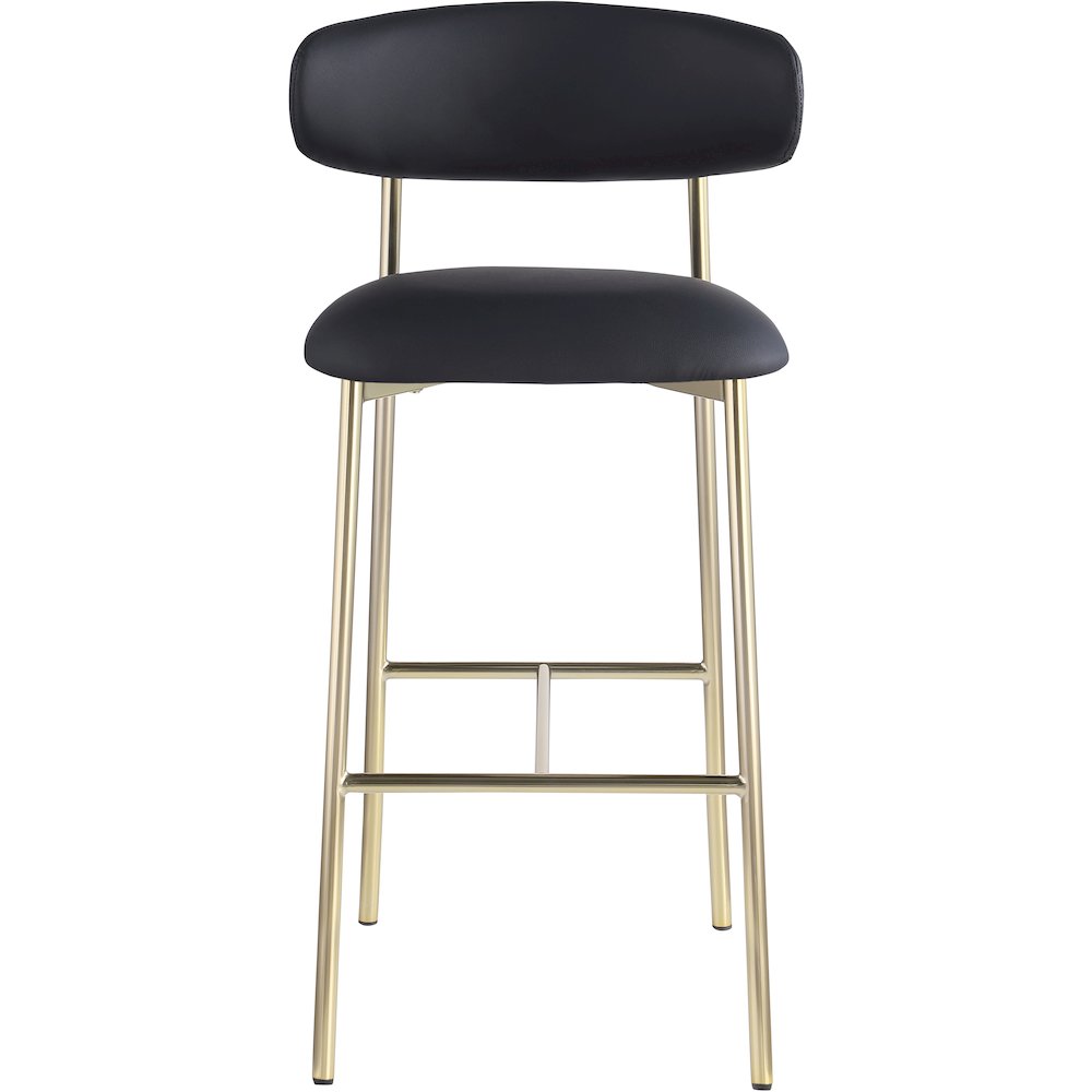 Lupita Black Vegan Leather Upholstered Bar Stool, Set of 2