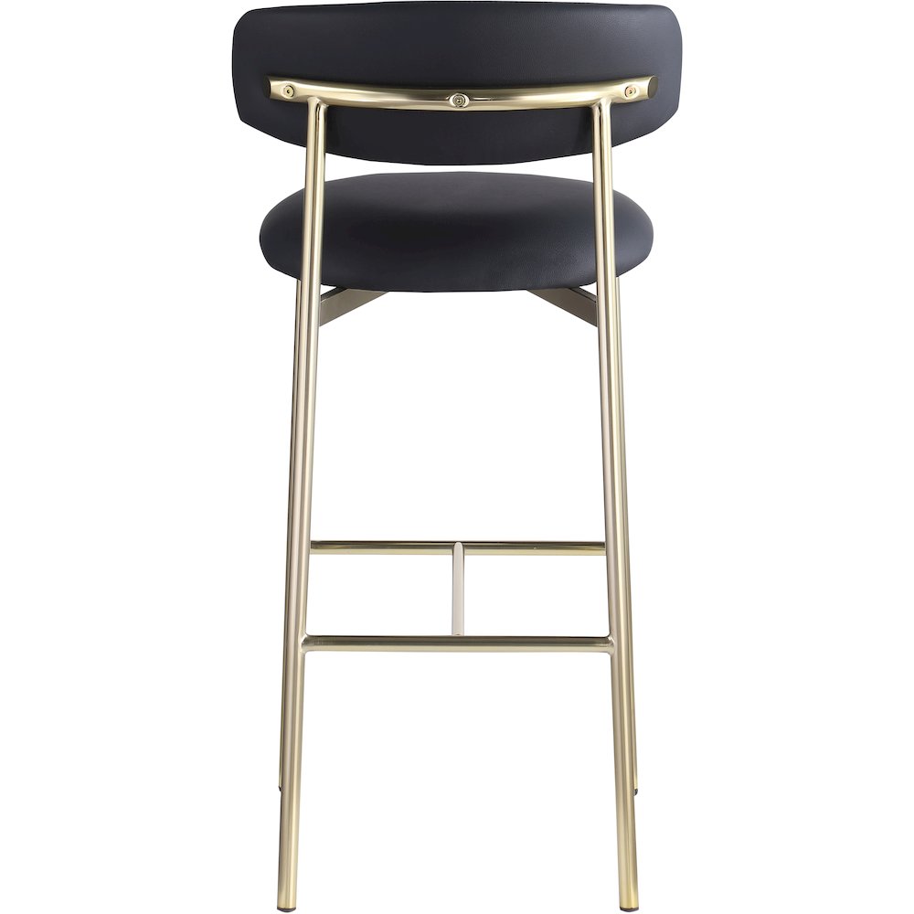 Lupita Black Vegan Leather Upholstered Bar Stool, Set of 2