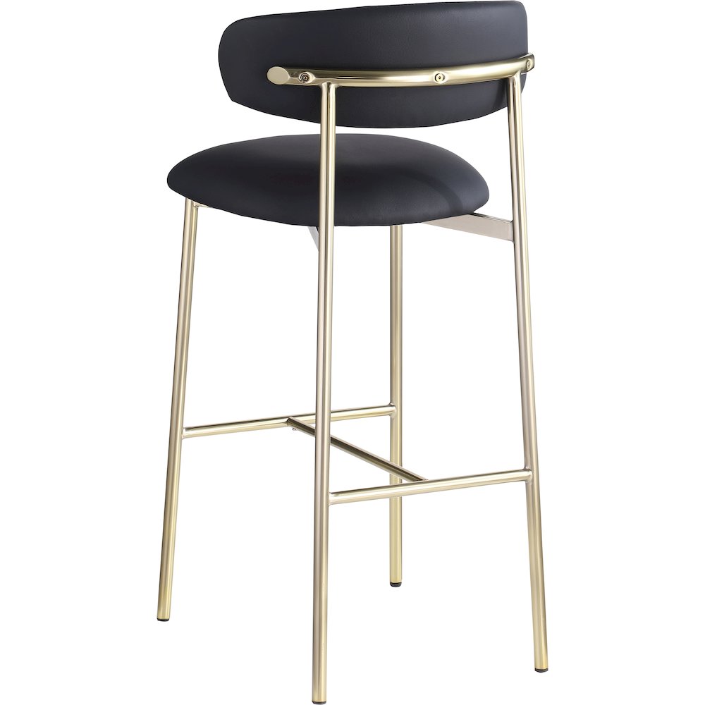 Lupita Black Vegan Leather Upholstered Bar Stool, Set of 2