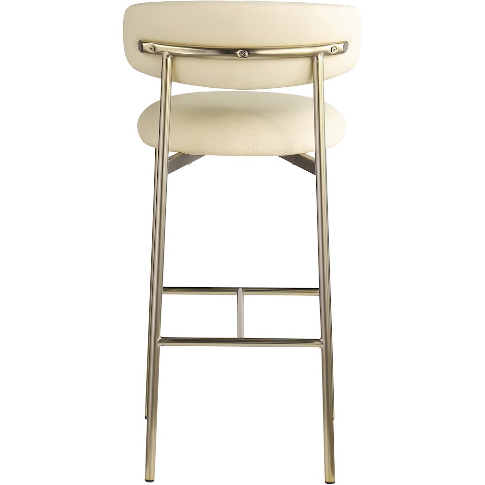 Lupita Cream Vegan Leather Upholstered Bar Stool, Set of 2
