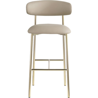 Lupita Taupe Vegan Leather Upholstered Bar Stool, Set of 2