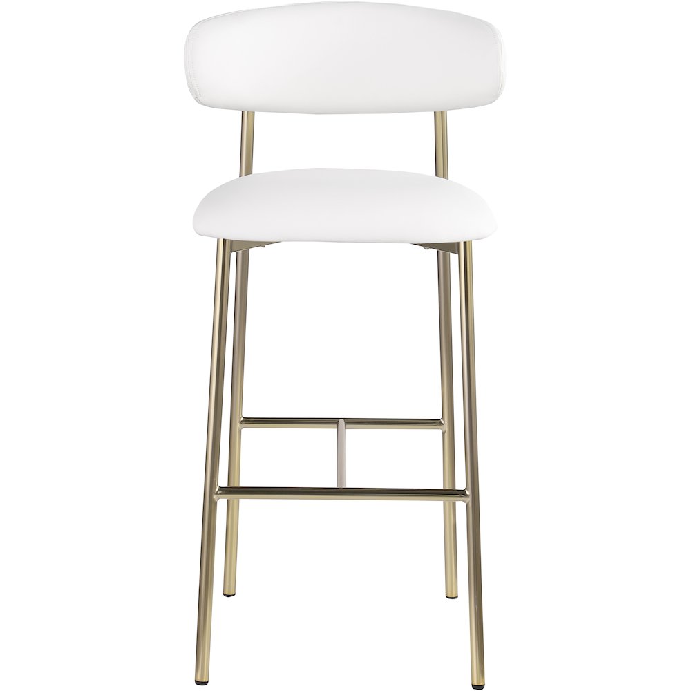 Lupita White Vegan Leather Upholstered Bar Stool, Set of 2