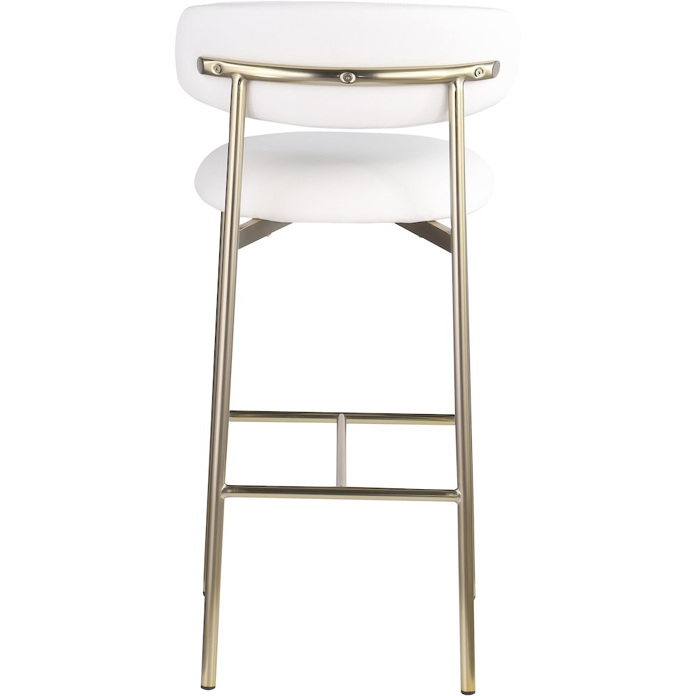 Lupita White Vegan Leather Upholstered Bar Stool, Set of 2