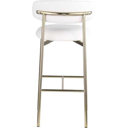 Lupita White Vegan Leather Upholstered Bar Stool, Set of 2