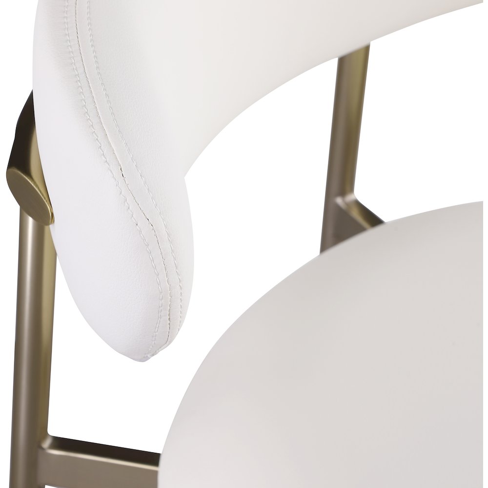 Lupita White Vegan Leather Upholstered Bar Stool, Set of 2