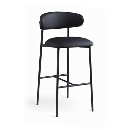 Lupita Black Vegan Leather Upholstered Bar Stool, Set of 2