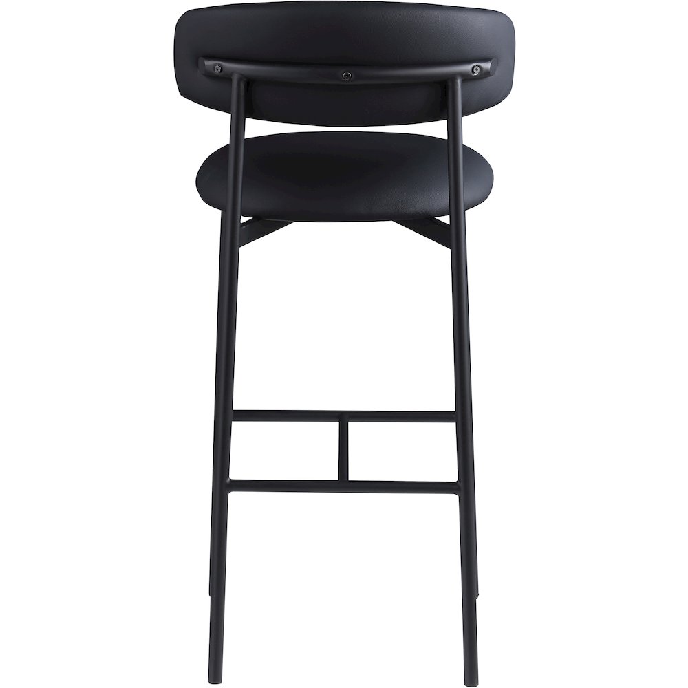 Lupita Black Vegan Leather Upholstered Bar Stool, Set of 2