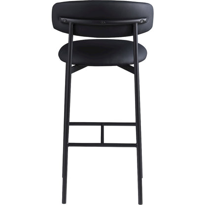 Lupita Black Vegan Leather Upholstered Bar Stool, Set of 2