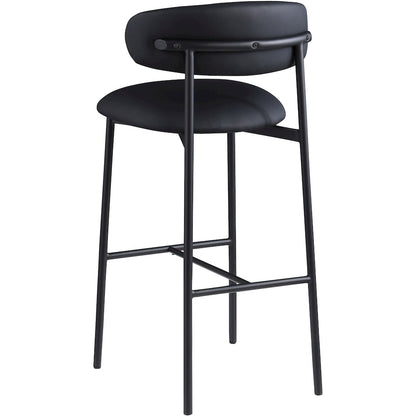 Lupita Black Vegan Leather Upholstered Bar Stool, Set of 2