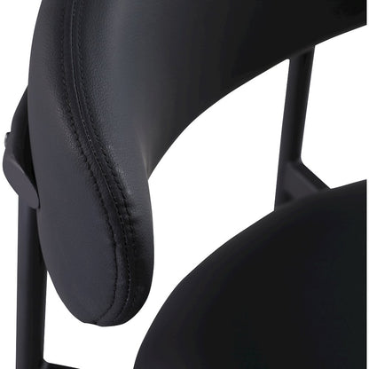 Lupita Black Vegan Leather Upholstered Bar Stool, Set of 2