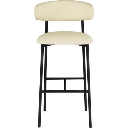 Lupita Cream Vegan Leather Upholstered Bar Stool, Set of 2
