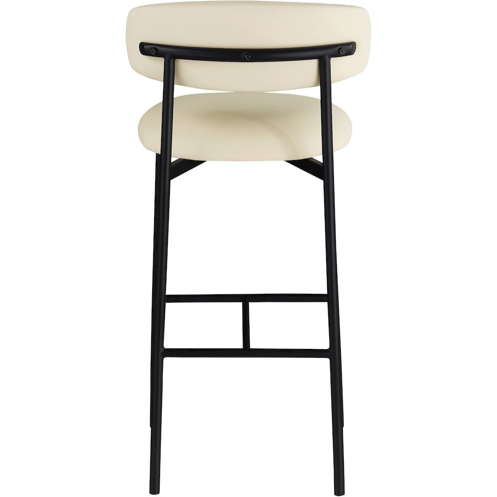 Lupita Cream Vegan Leather Upholstered Bar Stool, Set of 2