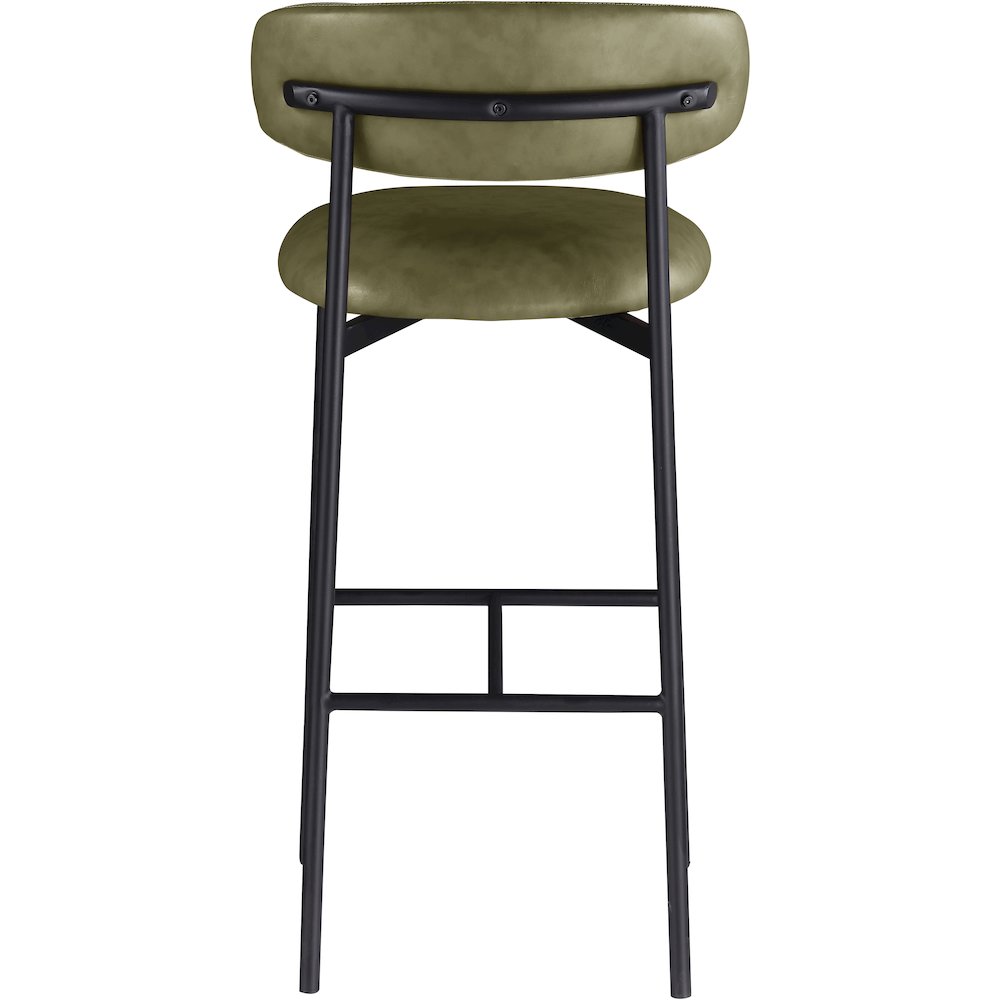 Lupita Olive Vegan Leather Upholstered Bar Stool, Set of 2