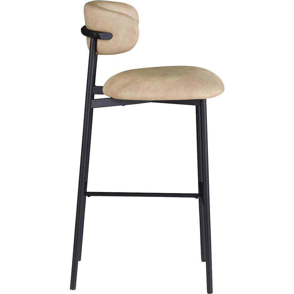 Lupita Tan Vegan Leather Upholstered Bar Stool, Set of 2
