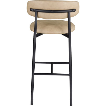 Lupita Tan Vegan Leather Upholstered Bar Stool, Set of 2