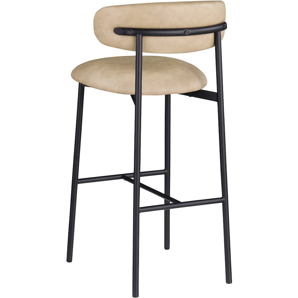 Lupita Tan Vegan Leather Upholstered Bar Stool, Set of 2