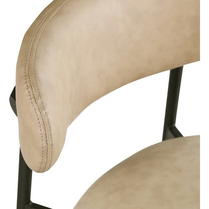 Lupita Tan Vegan Leather Upholstered Bar Stool, Set of 2