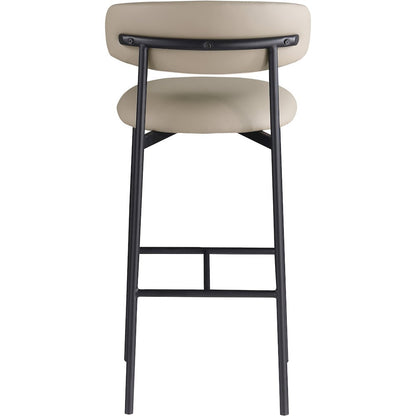 Lupita Taupe Vegan Leather Upholstered Bar Stool, Set of 2