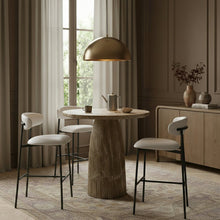 Lupita White Vegan Leather Upholstered Bar Stool, Set of 2