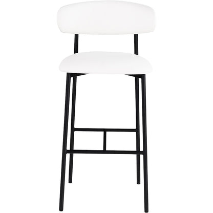Lupita White Vegan Leather Upholstered Bar Stool, Set of 2