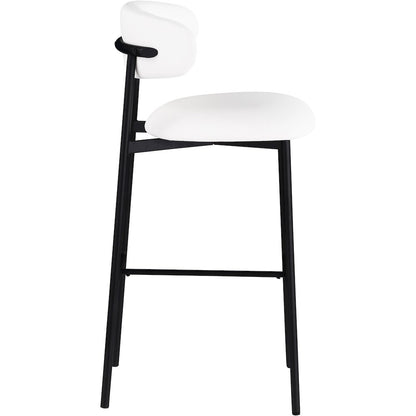 Lupita White Vegan Leather Upholstered Bar Stool, Set of 2