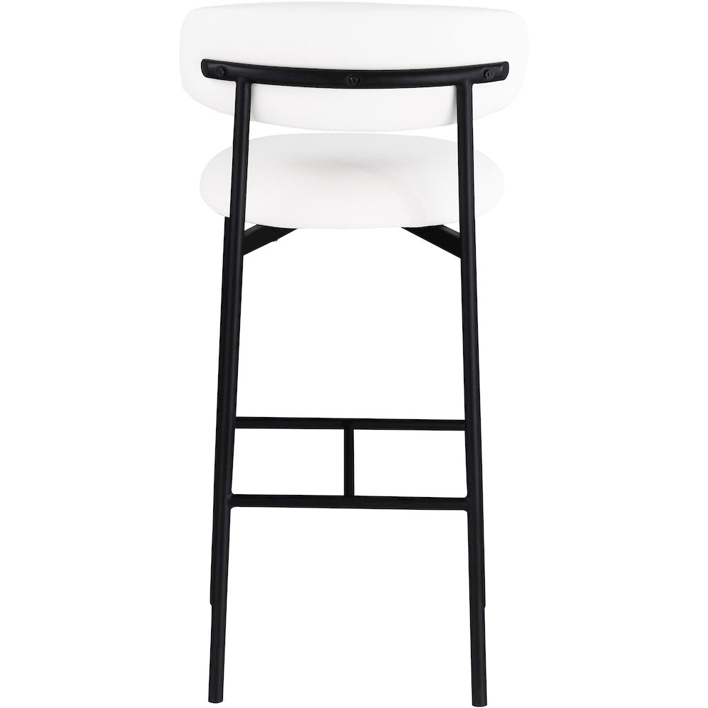 Lupita White Vegan Leather Upholstered Bar Stool, Set of 2