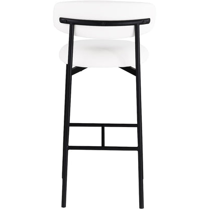 Lupita White Vegan Leather Upholstered Bar Stool, Set of 2