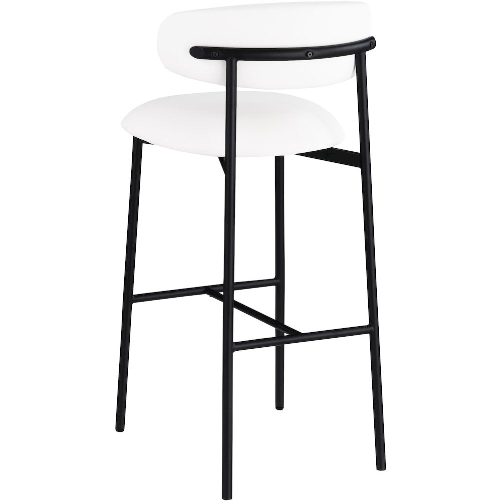 Lupita White Vegan Leather Upholstered Bar Stool, Set of 2
