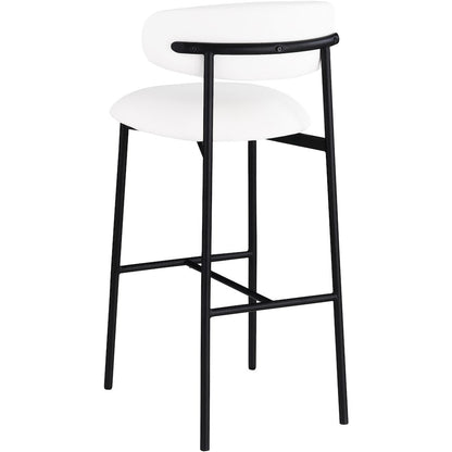 Lupita White Vegan Leather Upholstered Bar Stool, Set of 2