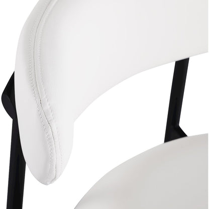 Lupita White Vegan Leather Upholstered Bar Stool, Set of 2