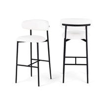 Lupita White Vegan Leather Upholstered Bar Stool, Set of 2