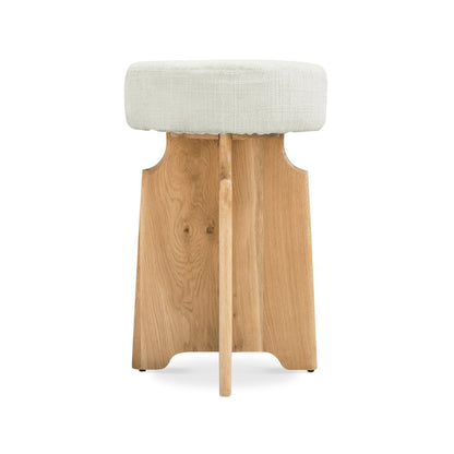 Jasper Cream Boucle Fabric Stool