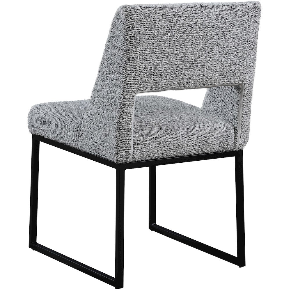Jayce Grey Boucle Fabric Dining Chair, Set of 2