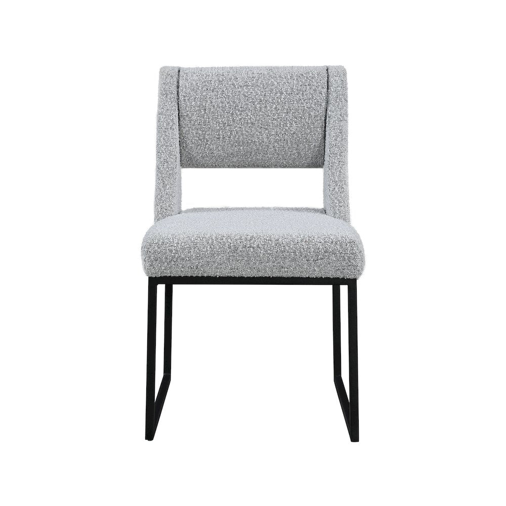 Jayce Grey Boucle Fabric Dining Chair, Set of 2